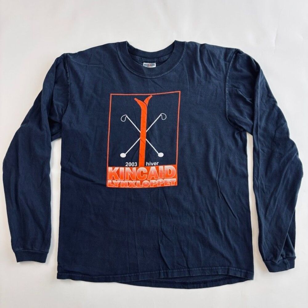 Vtg Lynx Loppet Mens Long Sleeve T-Shirt M Kincaid Park Alaska Ski Graphic 2003